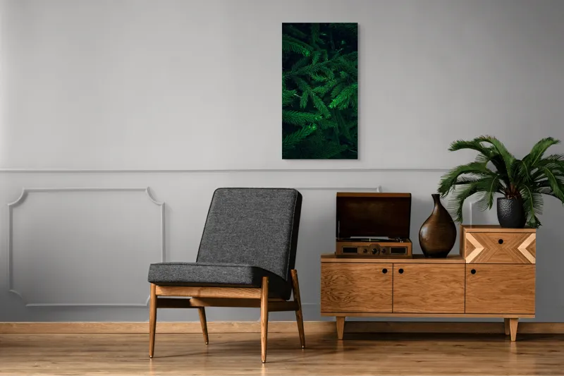 Tablou Canvas, "Verde infinit în ramuri dese", Verde, Densitate, Textură, Frunziș, Natură, Profunzime, Mister, Viu, 50 x 90 cm – poza 8
