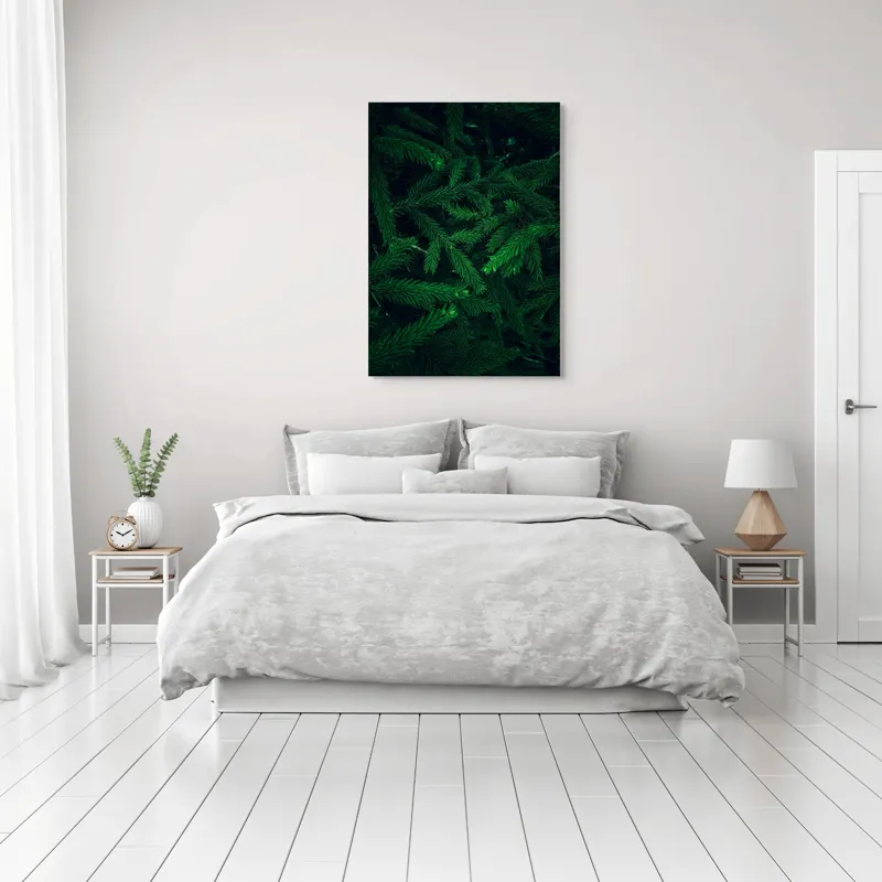 Tablou Canvas, "Verde infinit în ramuri dese", Verde, Densitate, Textură, Frunziș, Natură, Profunzime, Mister, Viu, 70 x 100 cm – poza 3