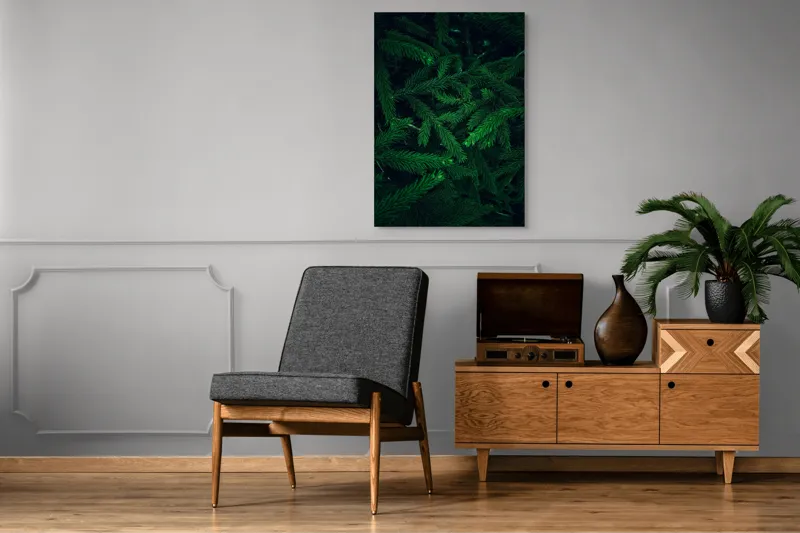 Tablou Canvas, "Verde infinit în ramuri dese", Verde, Densitate, Textură, Frunziș, Natură, Profunzime, Mister, Viu, 70 x 100 cm – poza 6
