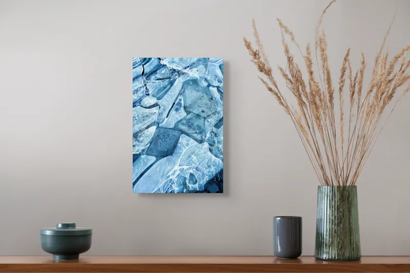 Tablou Canvas Abstract Cristale înghețate sub cer albastru Texturi Natură Rece, 26 x 39 cm – poza 5