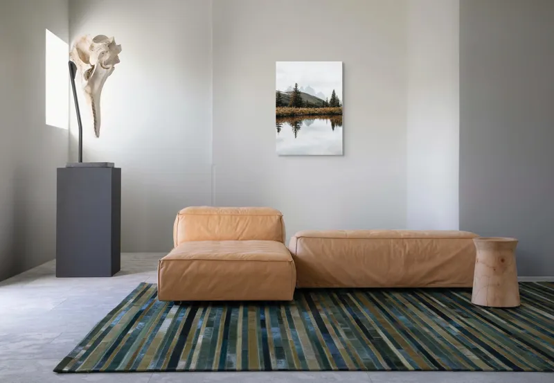 Tablou Canvas Peisaj Montan Reflecție Lac Oglindire Natură Tranquilitate, 50 x 70 cm – poza 7