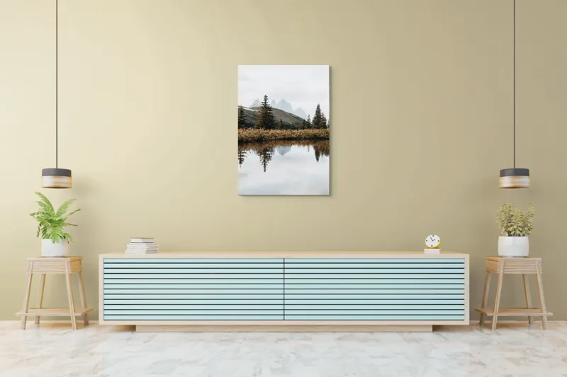 Tablou Canvas Peisaj Montan Reflecție Lac Oglindire Natură Tranquilitate, 70 x 100 cm – poza 5
