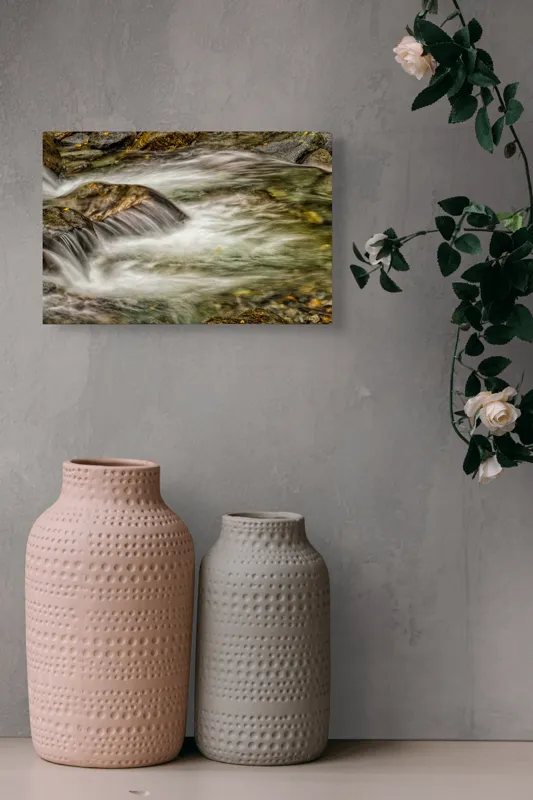 Tablou Canvas Natură Curgerea Apei peste Pietre Răcoritoare Mișcare Liniște, 39 x 26 cm – poza 4