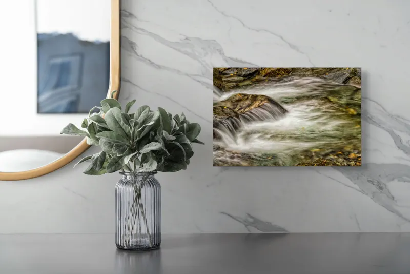 Tablou Canvas Natură Curgerea Apei peste Pietre Răcoritoare Mișcare Liniște, 39 x 26 cm – poza 5