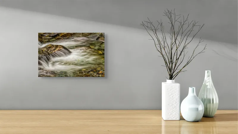 Tablou Canvas Natură Curgerea Apei peste Pietre Răcoritoare Mișcare Liniște, 39 x 26 cm – poza 8