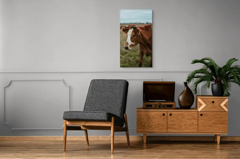 Tablou Canvas, "Vacă pașnică pe câmp verde", 50 x 90 cm – poza 8