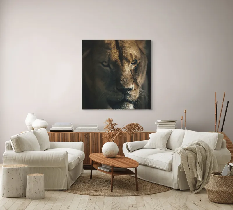 Tablou Canvas, "Regina tainică a savanei africane", Nu știu cine este în imagine., 100 x 100 cm – poza 3