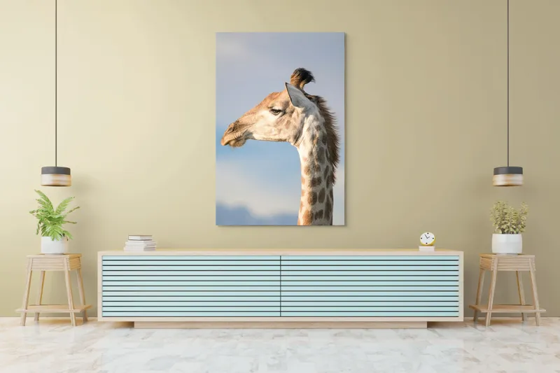 Tablou Canvas, Giraffe, Serengeti, Graceful, Majestic, Spotted, Elegant, Sky, Wildlife, 100 x 150 cm – poza 4
