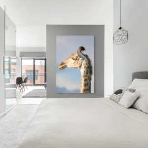 Tablou Canvas, Giraffe, Serengeti, Graceful, Majestic, Spotted, Elegant, Sky, Wildlife, 100 x 150 cm – poza 5