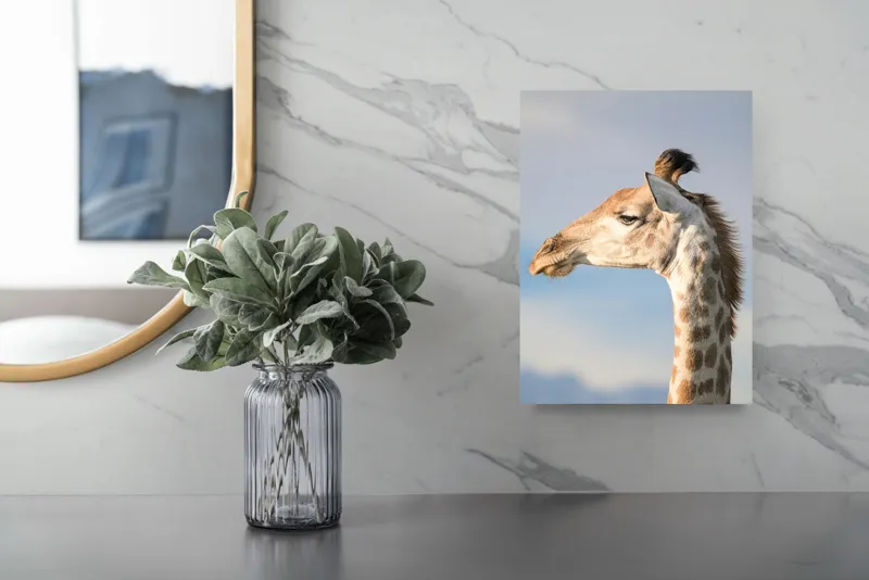 Tablou Canvas, Giraffe, Serengeti, Graceful, Majestic, Spotted, Elegant, Sky, Wildlife, 26 x 39 cm – poza 4