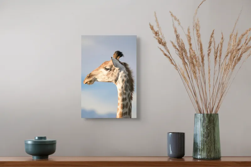 Tablou Canvas, Giraffe, Serengeti, Graceful, Majestic, Spotted, Elegant, Sky, Wildlife, 26 x 39 cm – poza 5