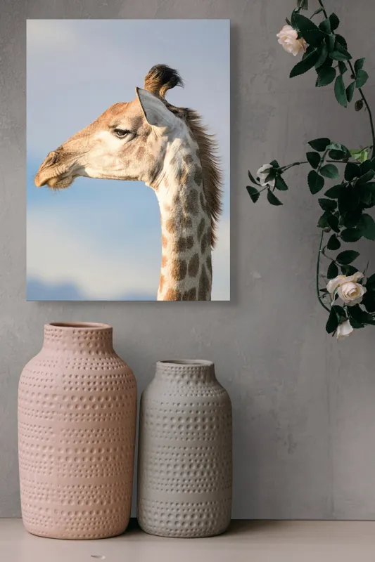 Tablou Canvas, Giraffe, Serengeti, Graceful, Majestic, Spotted, Elegant, Sky, Wildlife, 39 x 54 cm – poza 6