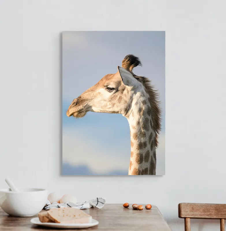 Tablou Canvas, Giraffe, Serengeti, Graceful, Majestic, Spotted, Elegant, Sky, Wildlife, 50 x 70 cm – poza 3