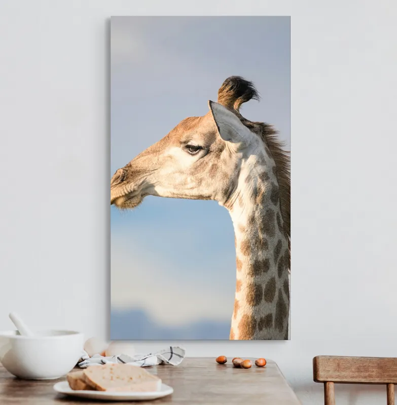 Tablou Canvas, Giraffe, Serengeti, Graceful, Majestic, Spotted, Elegant, Sky, Wildlife, 50 x 90 cm – poza 3