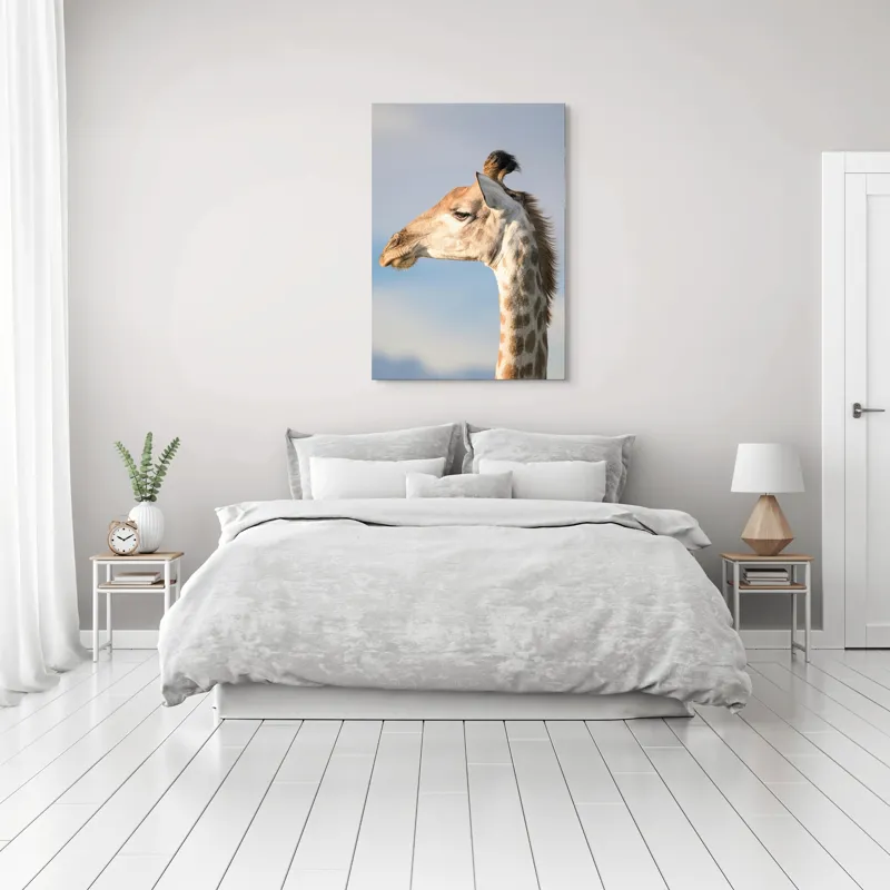 Tablou Canvas, "Nu știu cine este în imagine.", Giraffe, Serengeti, Graceful, Majestic, Spotted, Elegant, Sky, Wildlife, 70 x 100 cm – poza 3