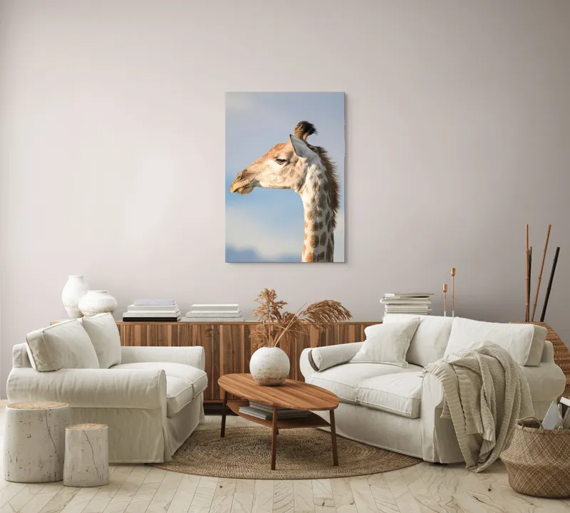 Tablou Canvas, "Nu știu cine este în imagine.", Giraffe, Serengeti, Graceful, Majestic, Spotted, Elegant, Sky, Wildlife, 70 x 100 cm – poza 4