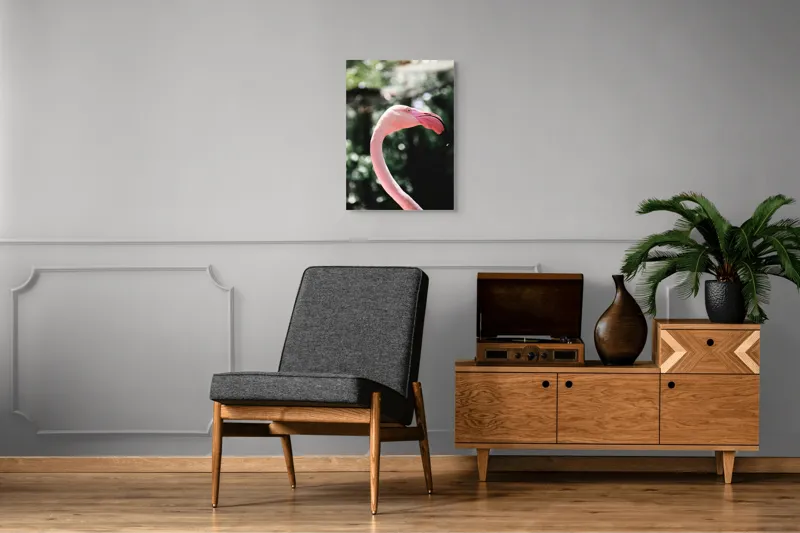Tablou Canvas, "Flamingo în grădina tropicală luminoasă", 50 x 70 cm – poza 8