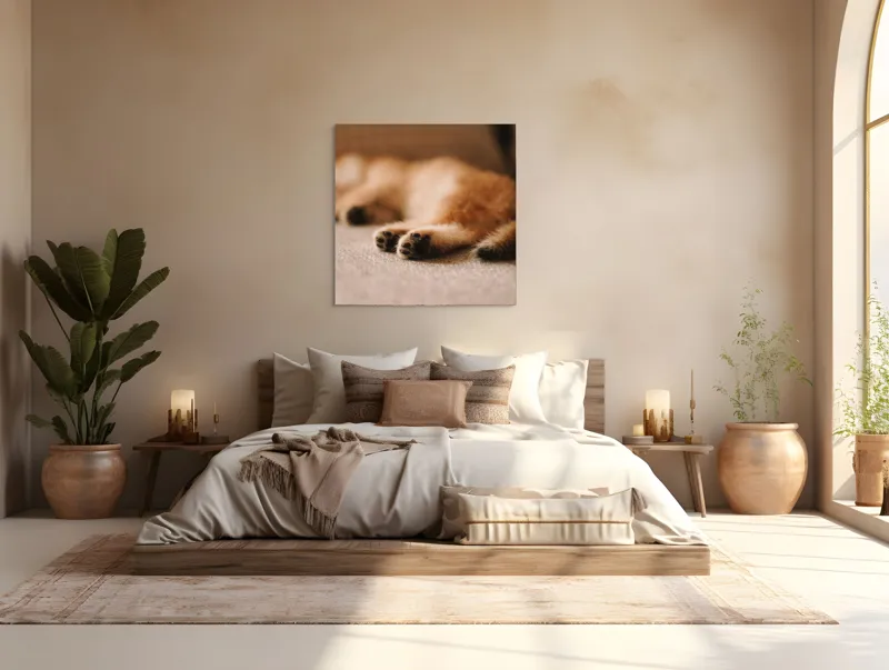 Tablou Canvas, "Somnul dulce al pisicuței pufoase", 100 x 100 cm – poza 4