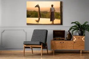 Tablou Canvas, "Întâlnire cu girafa la apus", 150 x 100 cm – poza 8