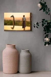 Tablou Canvas, "Întâlnire cu girafa la apus", 39 x 26 cm – poza 4