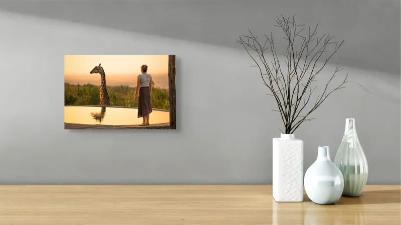 Tablou Canvas, "Întâlnire cu girafa la apus", 39 x 26 cm – poza 8
