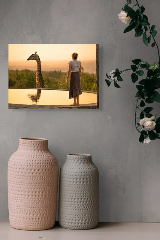 Tablou Canvas, "Întâlnire cu girafa la apus", 54 x 39 cm – poza 8