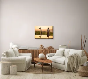 Tablou Canvas, "Întâlnire cu girafa la apus", 70 x 50 cm – poza 6
