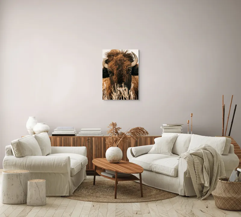 Tablou Canvas, "Bizonul în splendoarea naturii sălbatice", 50 x 70 cm – poza 4