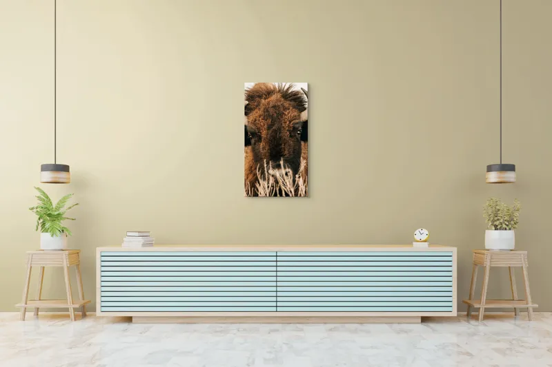 Tablou Canvas, "Bizonul în splendoarea naturii sălbatice", Nu pot să identific cine este în imagine., 50 x 90 cm – poza 6