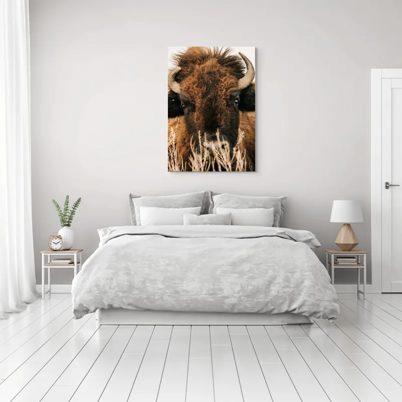 Tablou Canvas, "Bizonul în splendoarea naturii sălbatice", 70 x 100 cm – poza 3