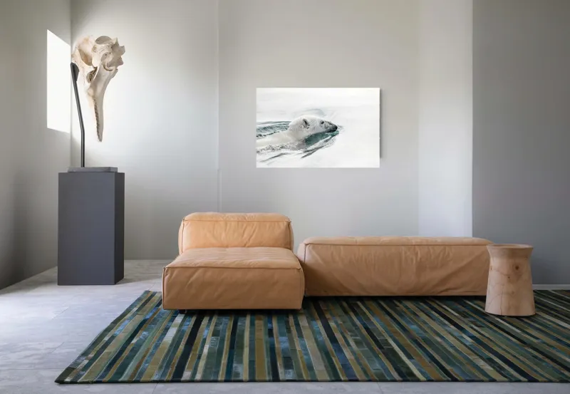 Tablou Canvas, "Urs polar înotând în oceanul arctic", Urs, Alb, Apă, Rece, Calm, Natură, Arctice, Fragilitate, Singurătate, Liniște, 90 x 50 cm – poza 8