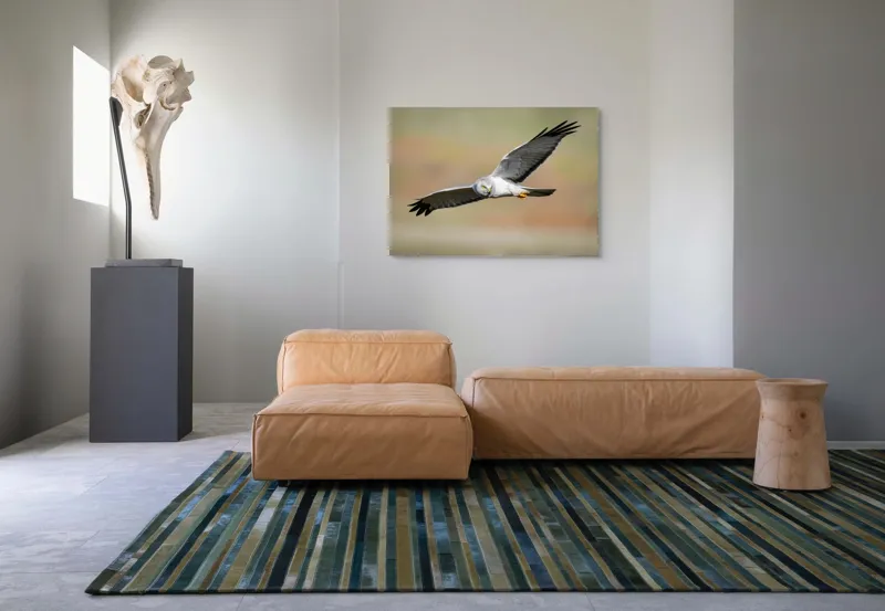 Tablou Canvas, "Vânătorul cerului în zbor lin", Pasăre, Zbor, Aripă, Cer, Natură, Pradă, Libertate, Eleganță, Cerneală, Răpitor., 100 x 70 cm – poza 7