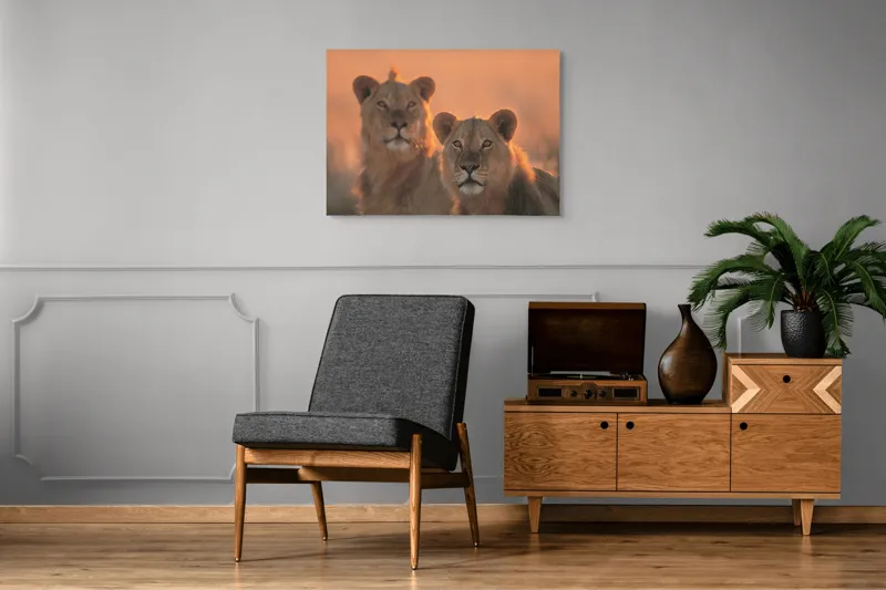 Tablou Canvas, "Tandrețea regilor savanei africane", Regal, Majestic, Powerful, Serene, Watchful, Graceful, 100 x 70 cm – poza 8