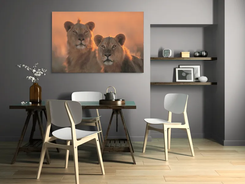 Tablou Canvas, "Tandrețea regilor savanei africane", Regal, Majestic, Powerful, Serene, Watchful, Graceful, 150 x 100 cm – poza 5