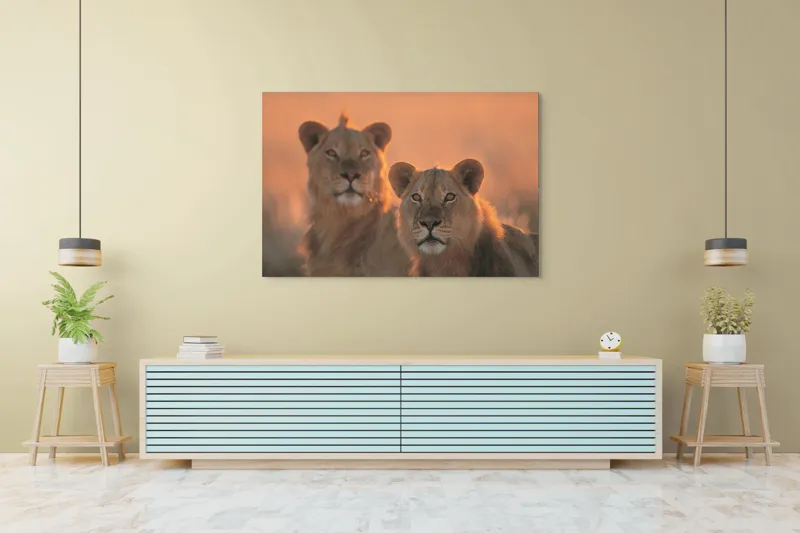 Tablou Canvas, "Tandrețea regilor savanei africane", Regal, Majestic, Powerful, Serene, Watchful, Graceful, 150 x 100 cm – poza 6
