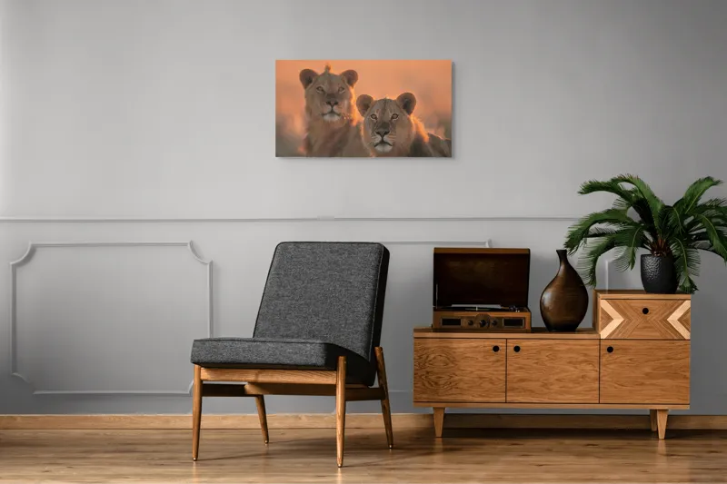 Tablou Canvas, "Tandrețea regilor savanei africane", Regal, Majestic, Powerful, Serene, Watchful, Graceful, 90 x 50 cm – poza 6