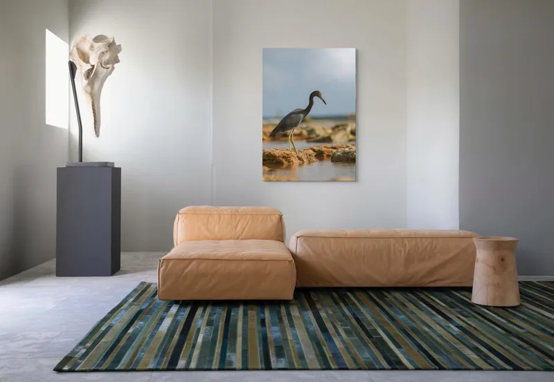 Tablou Canvas, "Egretă solitară pe țărmul pustiu", Solitudine, Serenitate, Pescăruș, Stâncă, Calm, Apă, Cer, Peisaj, 70 x 100 cm – poza 7