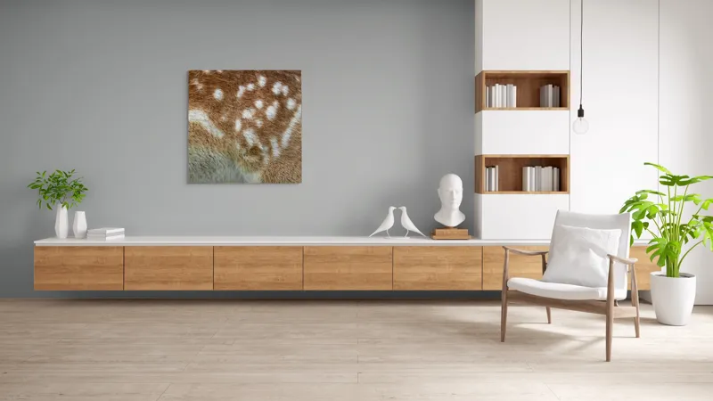 Tablou Canvas, "Blana de cerb în detaliu fascinant", Maro, Alb, Textură, Blană, Pată, Moale, Natură, Detaliu, 100 x 100 cm – poza 8