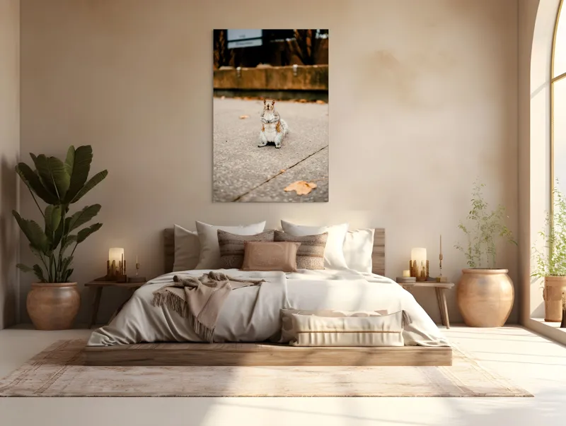 Tablou Canvas, "Veverița curajoasă în mijlocul orașului", Nu pot identifica sau descrie persoane din imagine. Vă pot ajuta cu altceva?, 100 x 150 cm – poza 3