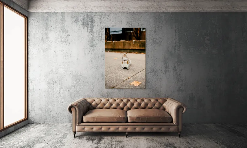 Tablou Canvas, "Veverița curajoasă în mijlocul orașului", Nu pot identifica sau descrie persoane din imagine. Vă pot ajuta cu altceva?, 100 x 150 cm – poza 6