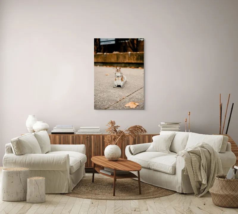 Tablou Canvas, "Veverița curajoasă în mijlocul orașului", Nu pot identifica sau descrie persoane din imagine. Vă pot ajuta cu altceva?, 70 x 100 cm – poza 4