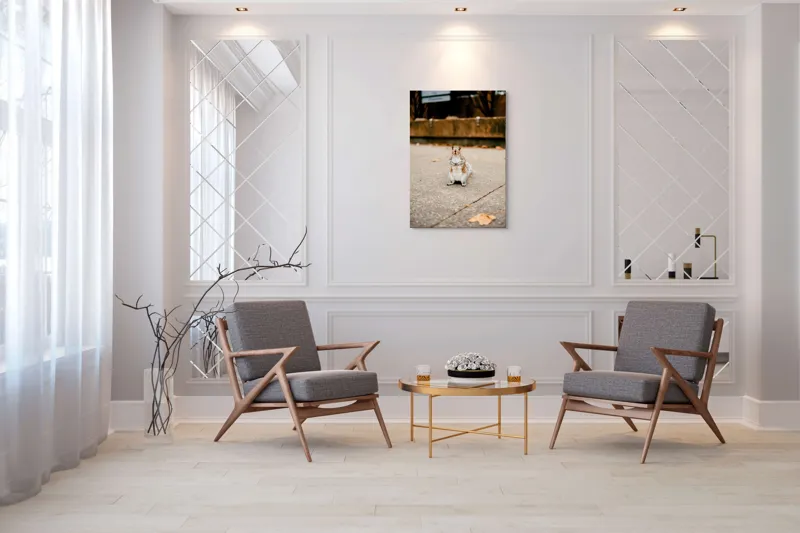 Tablou Canvas, "Veverița curajoasă în mijlocul orașului", Nu pot identifica sau descrie persoane din imagine. Vă pot ajuta cu altceva?, 70 x 100 cm – poza 8