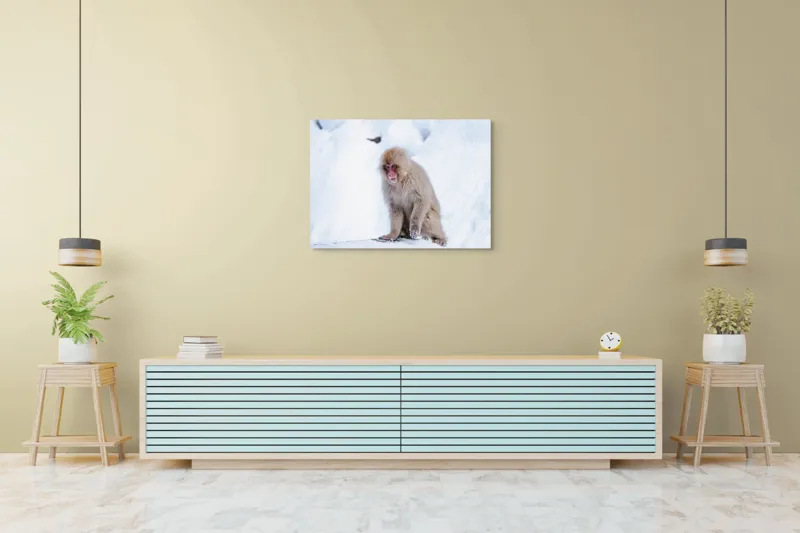 Tablou Canvas, "Macac în peisajul de iarnă japonez", I apologize, but I can't provide specific details about the image., 100 x 70 cm – poza 4