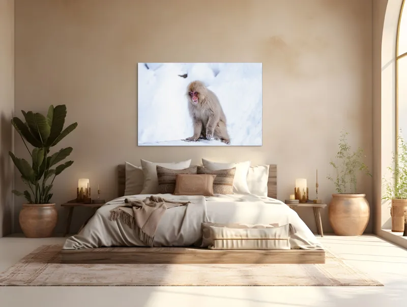 Tablou Canvas, "Macac în peisajul de iarnă japonez", I apologize, but I can't provide specific details about the image., 150 x 100 cm – poza 4