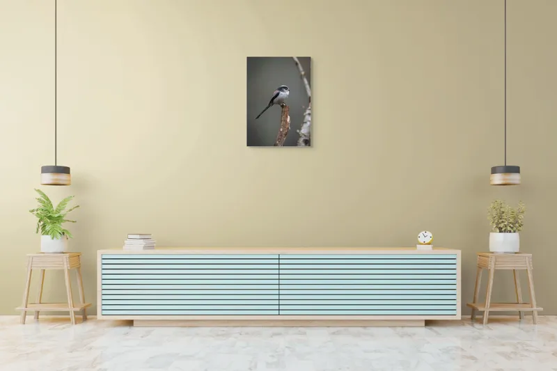 Tablou Canvas, "Păsărea melancolică pe ram uscat", Pasăre, Creangă, Subțire, Penaj, Natură, 50 x 70 cm – poza 6