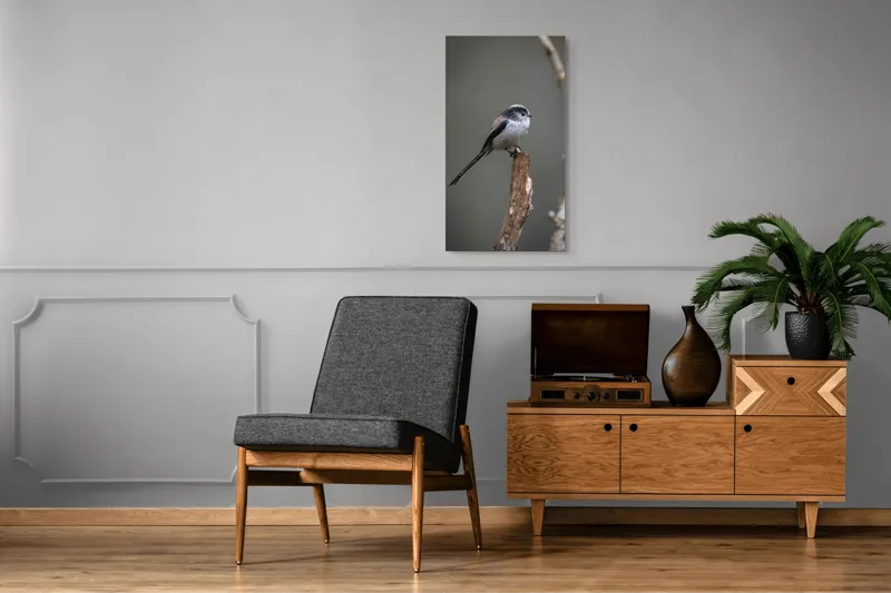 Tablou Canvas, "Păsărea melancolică pe ram uscat", Pasăre, Creangă, Subțire, Penaj, Natură, 50 x 90 cm – poza 8
