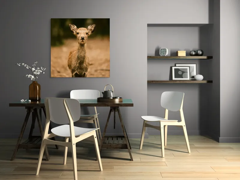 Tablou Canvas, "Pui de cerb în lumina pădurii", Nu cunosc cine este în imagine., 100 x 100 cm – poza 6