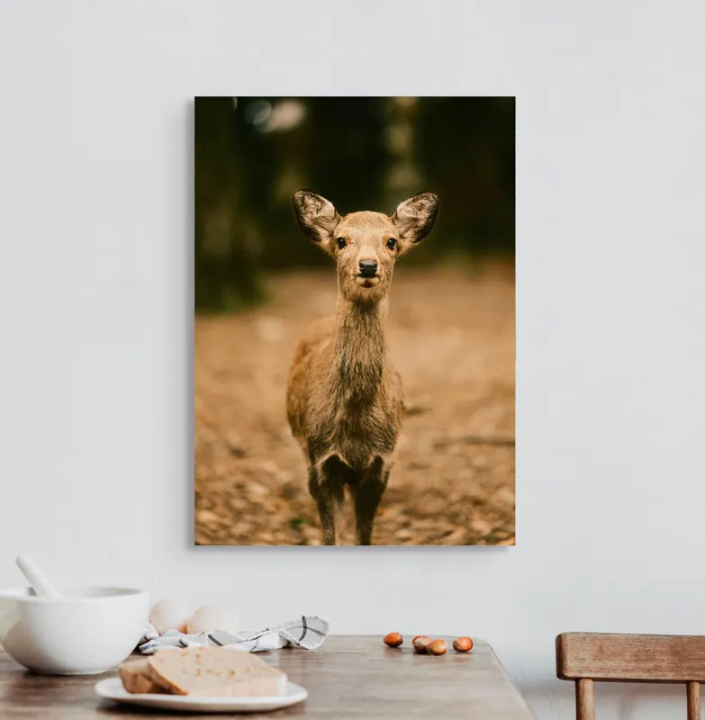 Tablou Canvas, "Pui de cerb în lumina pădurii", Nu cunosc cine este în imagine., 50 x 70 cm – poza 3