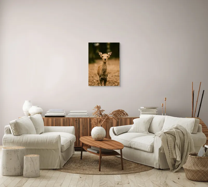 Tablou Canvas, "Pui de cerb în lumina pădurii", Nu cunosc cine este în imagine., 50 x 70 cm – poza 4