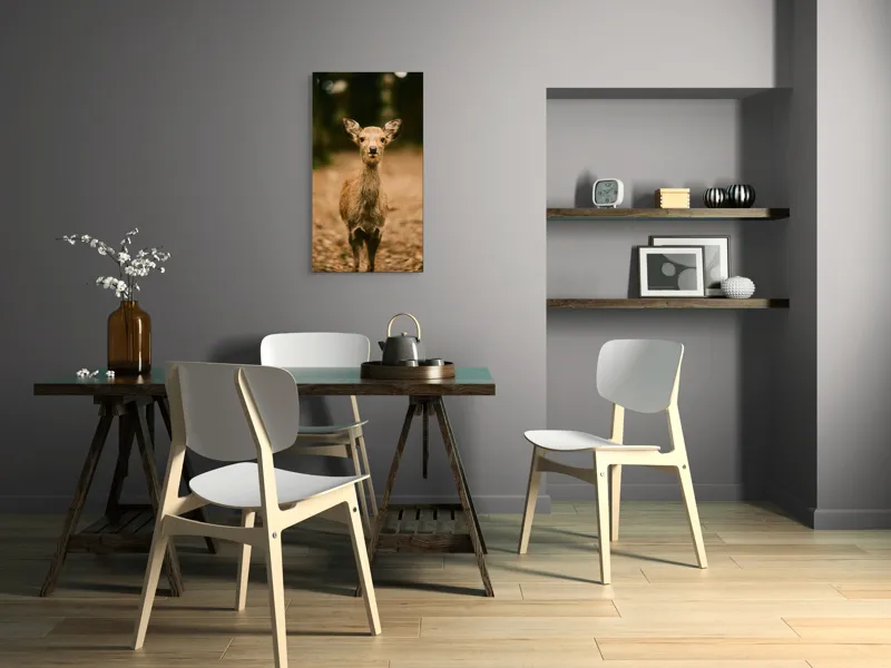 Tablou Canvas, "Pui de cerb în lumina pădurii", Nu cunosc cine este în imagine., 50 x 90 cm – poza 4